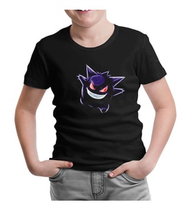 Pokemon Go - Gengar Siyah Çocuk Tshirt