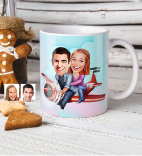BK Gift Kişiye Özel Sevgililer Karikatürlü Beyaz Kupa Bardak  11
