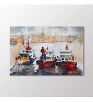 Arty Tablo Suluboya Tekneler ve İstanbul Tablo (Karışık)