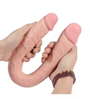 LilituShop 46 cm Realistik Çatal Dildo  Vajinal Penis