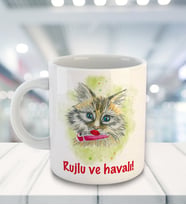 Meow Rujlu Ve Havalı Temalı Kupa Bardak 81518