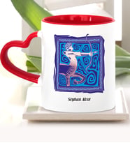 BK Gift Kişiye Özel Yay Burcu Kalpli Kupa Bardak Model 5