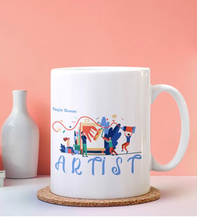 Kişiye Özel Artist Tasarımlı Beyaz Kupa