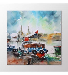 Arty Tablo Suluboya Tekneler ve İstanbul Tablo (Karışık)