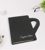 BK Gift Kişiye Özel Kupa Şeklinde Siyah Termo Deri Defter