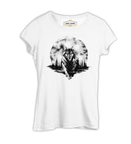 Kurt ve Ay 2 Beyaz Kadın Tshirt