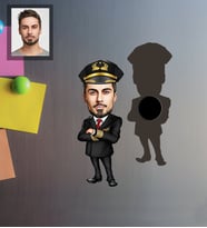 Kişiye Özel Pilot Karikatürlü Ahşap Magnet Bay-2