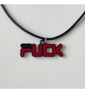 Fck Yazılı Suni Deri İpli Unisex Kolye PYTKKT0010