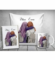 Kişiye Özel Arkadaş Yastık & Kupa & Defter