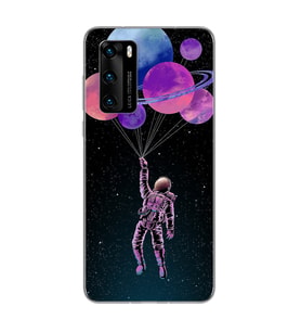 Uzay Balon Tasarım Süper Şeffaf Silikon Telefon Kılıfı Huawei P40