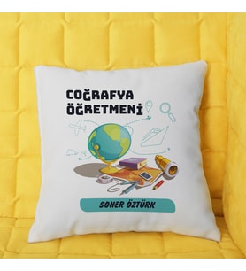 Coğrafya Öğretmeni Hediye Yastık