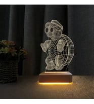 3d Doğum Günü Hediyesi Kaplumbağa  Çocuk Odası Gece Lambası (Sarı)