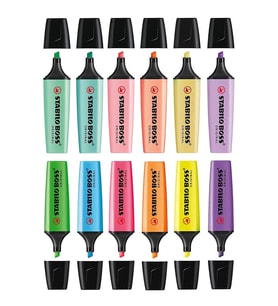 6 Pastel 6 Canlı Renk Stabilo Boss 12'li Set