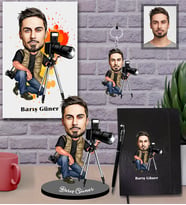 Kişiye Özel Fotoğrafçı Karikatürlü 5 li Hediye Seti Bay-2