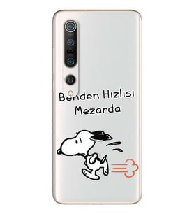 Snoopy Tasarımlı Süper Şeffaf Silikon Telefon Kılıfı Xiomai Mi10- Mi 10 Pro