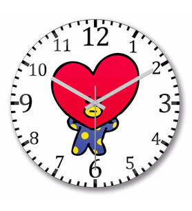 Bts Bt21 Tata  Duvar Saati Bombeli Gercek Cam