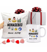 Muhasebeci Bardağı ve Yastığı Hediye Seti (Model 1)
