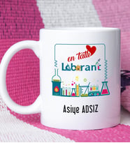 Mesajlı Laborant Tasarımlı Kişiye Özel Laborant Kupa Bardak