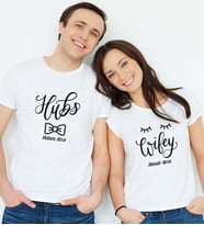 BK Gift Kişiye Özel İkili Sevgili Temalı Beyaz Takım Tişört - 7