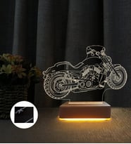Harley Motor 3d Gece Lambası Doğum Günü Hediyesi Led Lamba (Sarı)