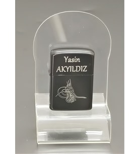Kişiye Özel Zippo Tarzı Benzinli Çakmak & Ahşap Kişiye Özel Çakmak Kutusu