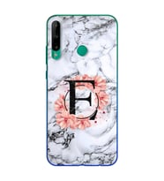 Mermer Çiçekli Harf Tasarım Süper Şeffaf Silikon Telefon Kılıfı Huawei P40 Lite 