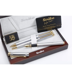 Scrikss Gold Krom 3 lü Kalem Seti ( Ömür boyu garanti )