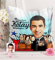 BK Gift Kişiye Özel Bay Avukat Karikatürlü  Yastık  2