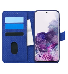 Microsonic Samsung Galaxy S20 Plus Kılıf Fabric Book Wallet Lacivert