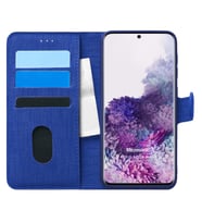 Microsonic Samsung Galaxy S20 Plus Kılıf Fabric Book Wallet Lacivert