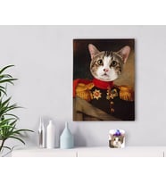BK Gift Kişiye Özel Evcil Dost Rönesans Tasarımlı Kanvas Tablo 30x50cm-1