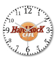 Hard Rock Cafe Duvar Saati Bombeli Gercek Cam
