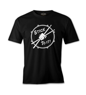 Drummer - Stick To It Siyah Erkek Tshirt