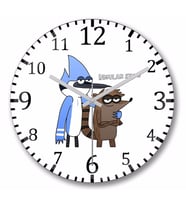 Regular  Show Duvar Saati Bombeli Gercek Cam