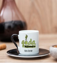 Gıda Mühendisi Siyah Türk Kahvesi Fincanı