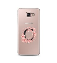 Pembe Çiçekli Harf Tasarım Süper Şeffaf Silikon Telefon Kılıfı Samsung A7 (2016)