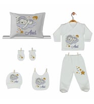 Pia Baby GL 2002 İsme Özel Ayıcıklı Yastık Zıbın Set