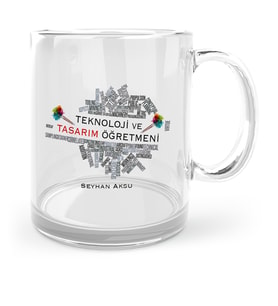 BK Gift Kişiye Özel Teknoloji Ve Tasarım Öğretmeni Cam Kupa Bardak