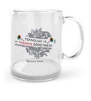 BK Gift Kişiye Özel Teknoloji Ve Tasarım Öğretmeni Cam Kupa Bardak