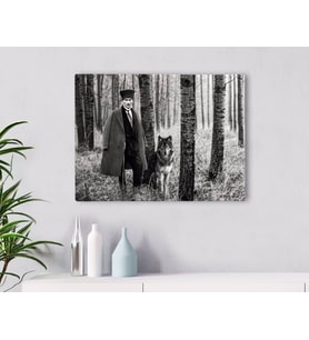 BK Gift Kişiye Özel Atatürk ve Kurt Tasarımlı Kanvas Tablo 30x50cm-1