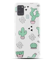 Kılıfland Samsung Galaxy A21S Kılıf Silikon Resimli Kapak Cactus Pattern Stok 901