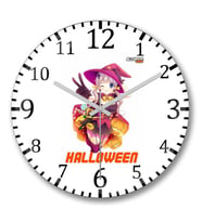 Halloween Duvar Saati Bombeli Gercek Cam