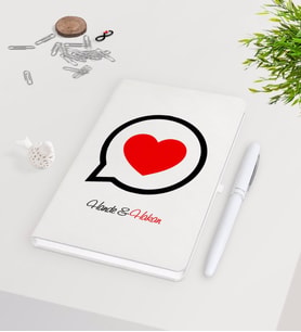 BK Gift Kişiye Özel Sevgililer Günü Beyaz Defter Kalem Seti-74