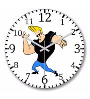 Johnny Bravo Duvar Saati Bombeli Gercek Cam