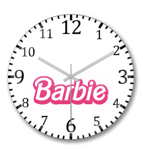 Barbie Duvar Saati Bombeli Gercek Cam