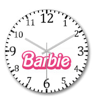 Barbie Duvar Saati Bombeli Gercek Cam