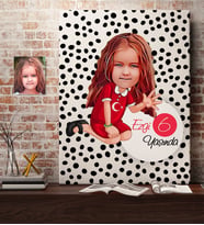 BK Gift Kişiye Özel Kız Çocuk Yaş Karikatürlü Kanvas Tablo 50x70cm-2