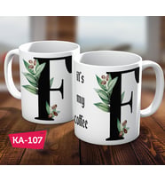 F Harf Baskılı Hediyelik Kahve Kupa Bardak