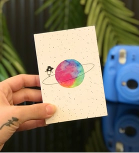 Kişiye Özel 6 Fotoğraflı Satürünlü Kız Tasarımlı Mini Albüm