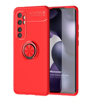 Microsonic Xiaomi Mi Note 10 Lite Kılıf Kickstand Ring Holder Kırmızı